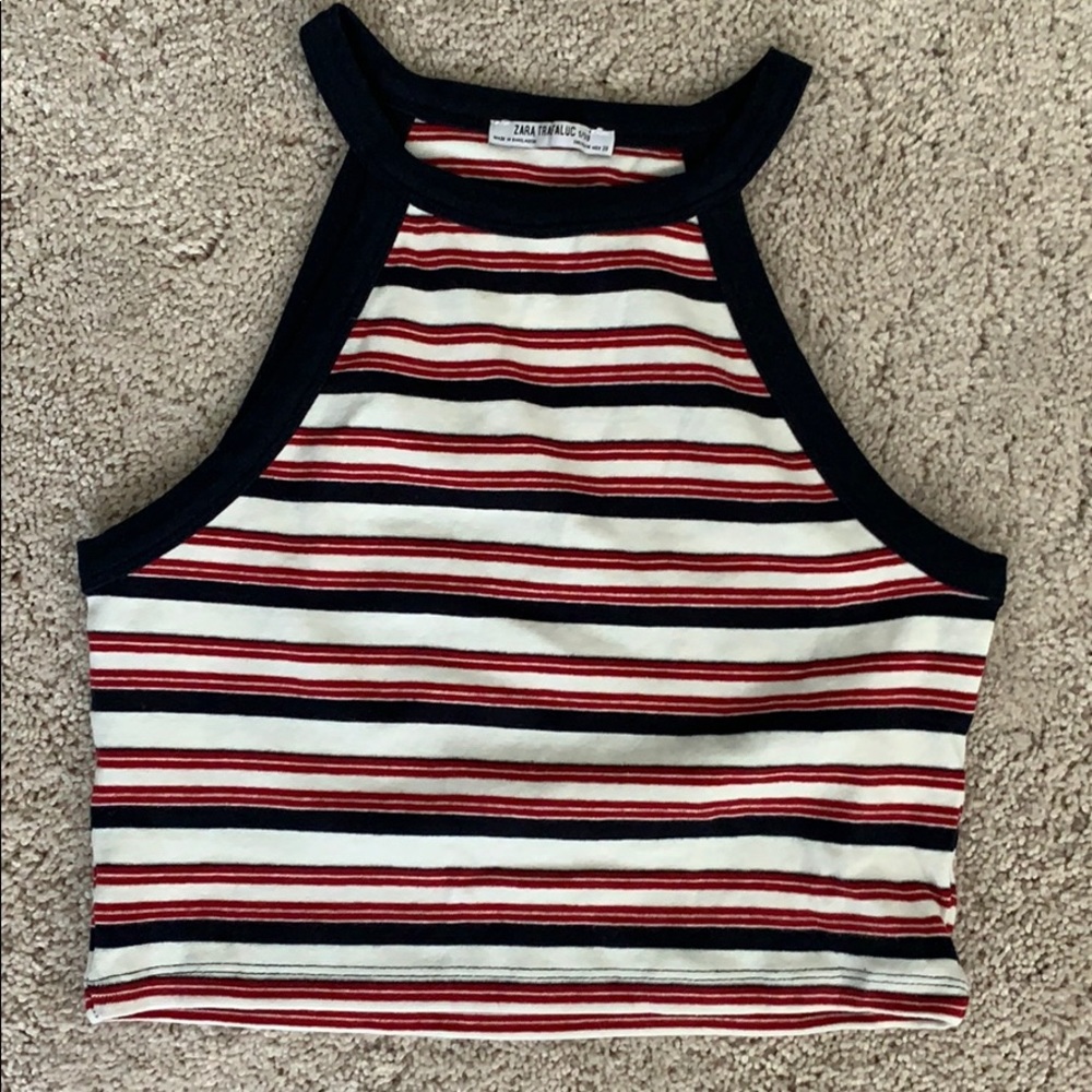 Halter Stripped Crop Top